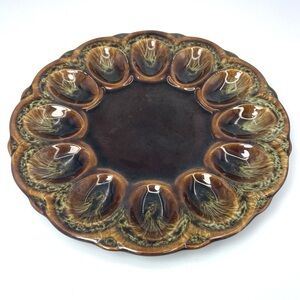 Vintage Deviled Egg Ceramic Serving Plate